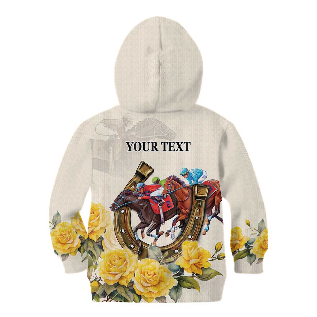 Melbourne Horse Racing Personalised Kid Hoodie Australian Horse With Yellow Roses - Wonder Print Shop