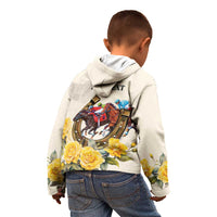 Melbourne Horse Racing Personalised Kid Hoodie Australian Horse With Yellow Roses - Wonder Print Shop