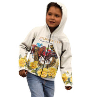 Melbourne Horse Racing Personalised Kid Hoodie Australian Horse With Yellow Roses - Wonder Print Shop