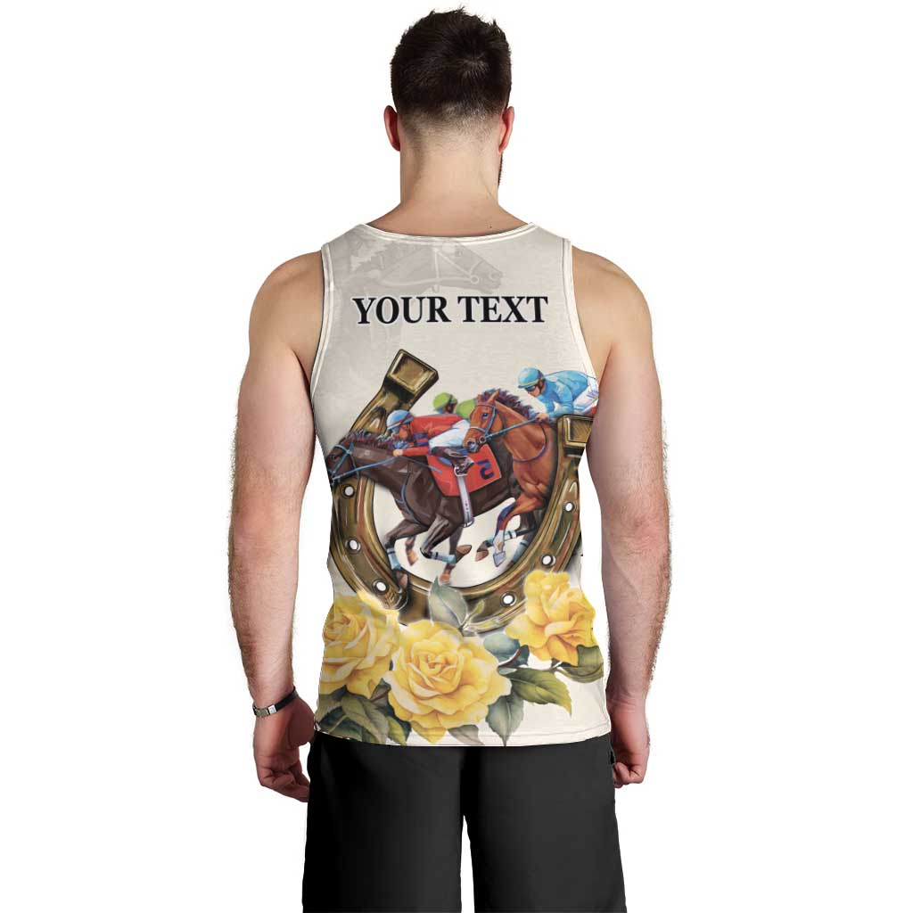 Melbourne Horse Racing Personalised Men Tank Top Australian Horse With Yellow Roses - Wonder Print Shop