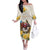 Melbourne Horse Racing Personalised Off The Shoulder Long Sleeve Dress Australian Horse With Yellow Roses - Wonder Print Shop