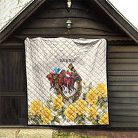Melbourne Horse Racing Personalised Quilt Australian Horse With Yellow Roses - Wonder Print Shop
