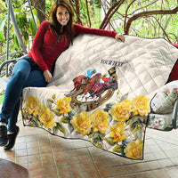 Melbourne Horse Racing Personalised Quilt Australian Horse With Yellow Roses - Wonder Print Shop