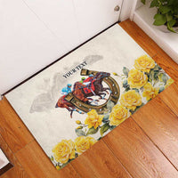 Melbourne Horse Racing Personalised Rubber Doormat Australian Horse With Yellow Roses - Wonder Print Shop