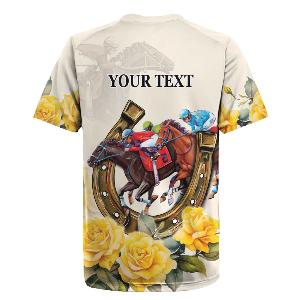 Melbourne Horse Racing Personalised Rugby Jersey Australian Horse With Yellow Roses - Wonder Print Shop