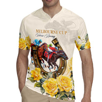 Melbourne Horse Racing Personalised Rugby Jersey Australian Horse With Yellow Roses - Wonder Print Shop