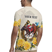 Melbourne Horse Racing Personalised Rugby Jersey Australian Horse With Yellow Roses - Wonder Print Shop
