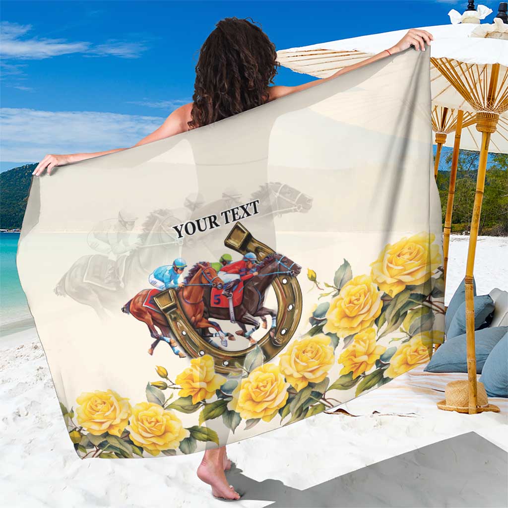 Melbourne Horse Racing Personalised Sarong Australian Horse With Yellow Roses - Wonder Print Shop