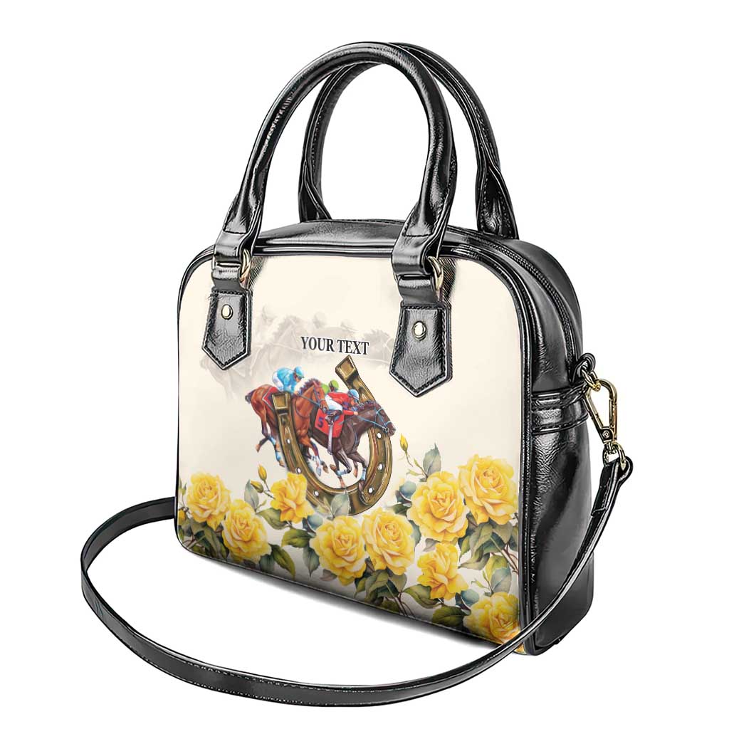 Melbourne Horse Racing Personalised Shoulder Handbag Australian Horse With Yellow Roses - Wonder Print Shop