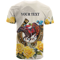 Melbourne Horse Racing Personalised T Shirt Australian Horse With Yellow Roses - Wonder Print Shop