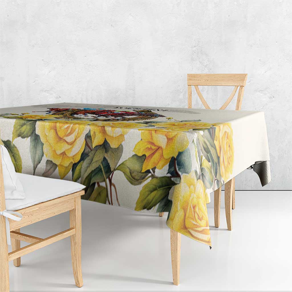 Melbourne Horse Racing Personalised Tablecloth Australian Horse With Yellow Roses - Wonder Print Shop