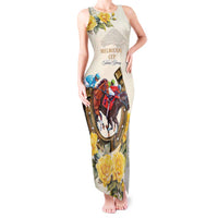 Melbourne Horse Racing Personalised Tank Maxi Dress Australian Horse With Yellow Roses - Wonder Print Shop