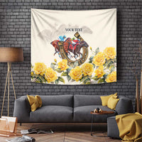 Melbourne Horse Racing Personalised Tapestry Australian Horse With Yellow Roses - Wonder Print Shop