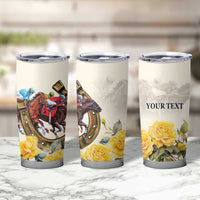 Melbourne Horse Racing Personalised Tumbler Cup Australian Horse With Yellow Roses - Wonder Print Shop