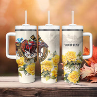 Melbourne Horse Racing Personalised Tumbler With Handle Australian Horse With Yellow Roses - Wonder Print Shop