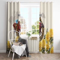 Melbourne Horse Racing Personalised Window Curtain Australian Horse With Yellow Roses - Wonder Print Shop