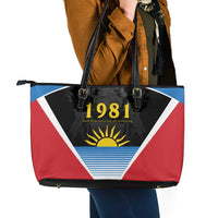 Antigua and Barbuda 1981 Leather Tote Bag Each Endeavouring All Achieving - Wonder Print Shop