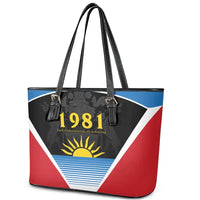Antigua and Barbuda 1981 Leather Tote Bag Each Endeavouring All Achieving - Wonder Print Shop