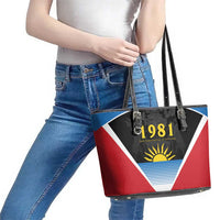 Antigua and Barbuda 1981 Leather Tote Bag Each Endeavouring All Achieving - Wonder Print Shop