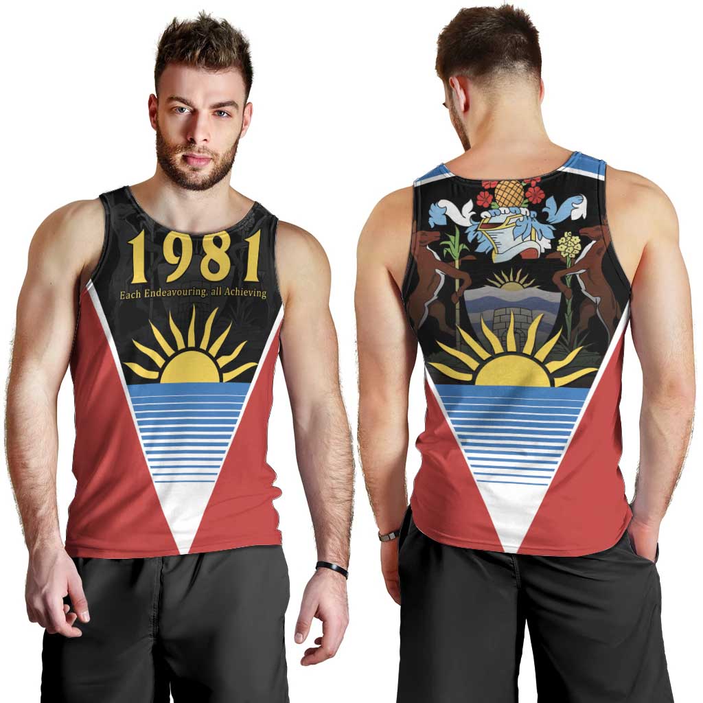 Antigua and Barbuda 1981 Men Tank Top Each Endeavouring All Achieving - Wonder Print Shop