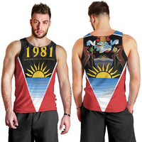 Antigua and Barbuda 1981 Men Tank Top Each Endeavouring All Achieving - Wonder Print Shop