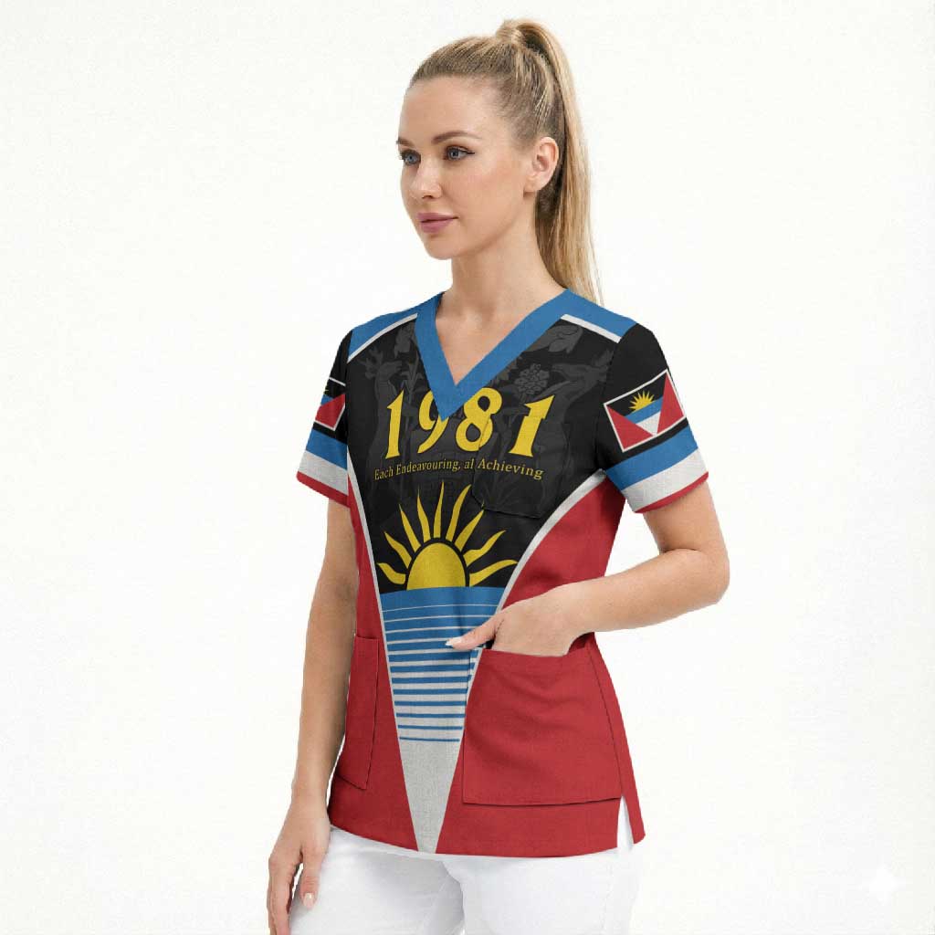 ‎Afro-Antiguans and Barbudans 1981 Scrub Top Each Endeavouring All Achieving