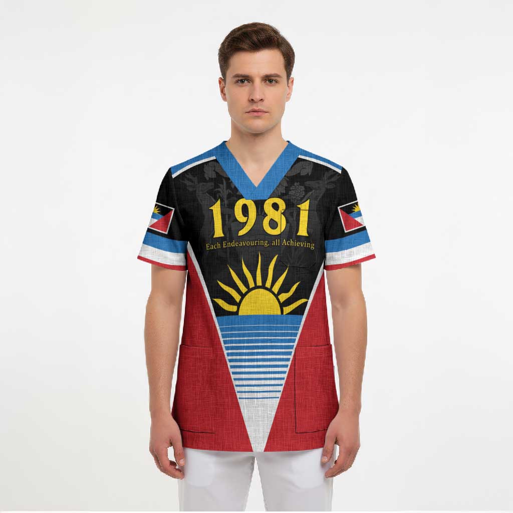 ‎Afro-Antiguans and Barbudans 1981 Scrub Top Each Endeavouring All Achieving