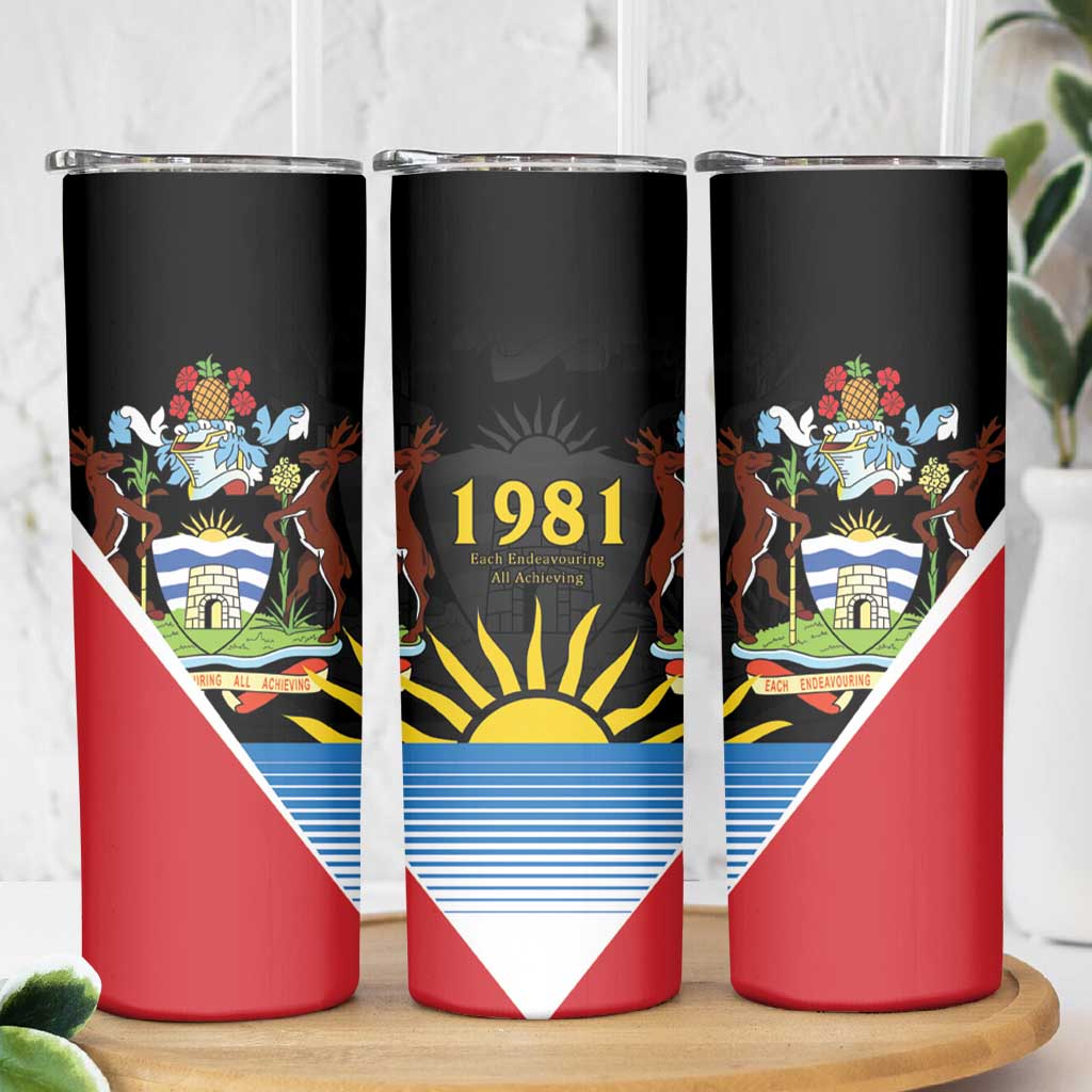 Antigua and Barbuda 1981 Skinny Tumbler Each Endeavouring All Achieving - Wonder Print Shop