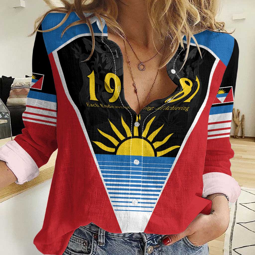 Antigua and Barbuda 1981 Women Casual Shirt Each Endeavouring All Achieving - Wonder Print Shop