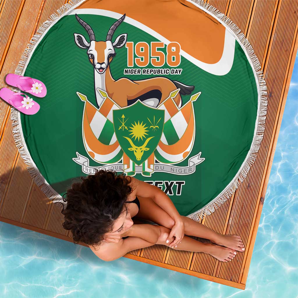 Niger Republic Day Personalized Beach Blanket Fraternite Travail Progres LT9 - Wonder Print Shop