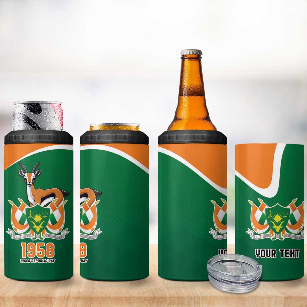 Niger Republic Day Personalized 4 in 1 Can Cooler Tumbler Fraternite Travail Progres LT9 - Wonder Print Shop