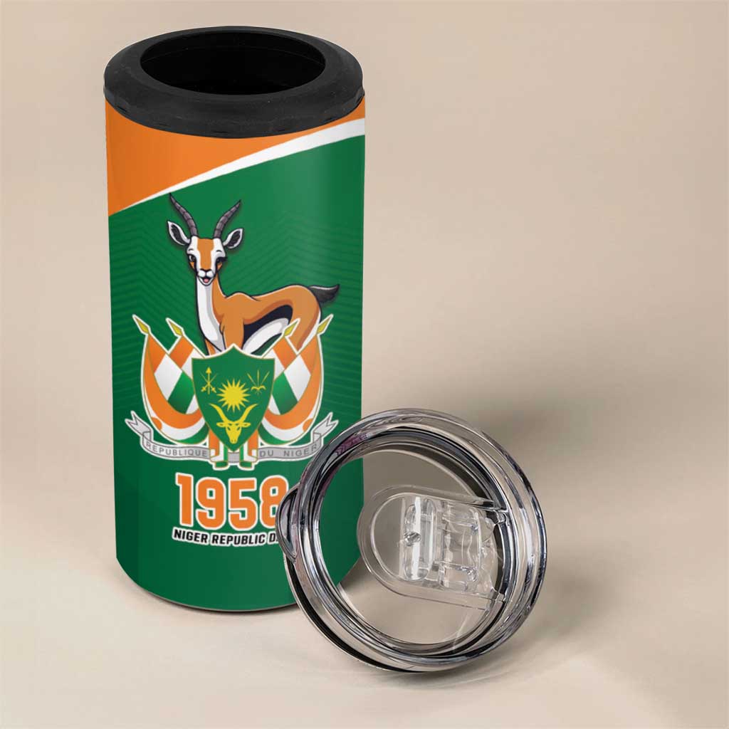 Niger Republic Day Personalized 4 in 1 Can Cooler Tumbler Fraternite Travail Progres LT9 - Wonder Print Shop