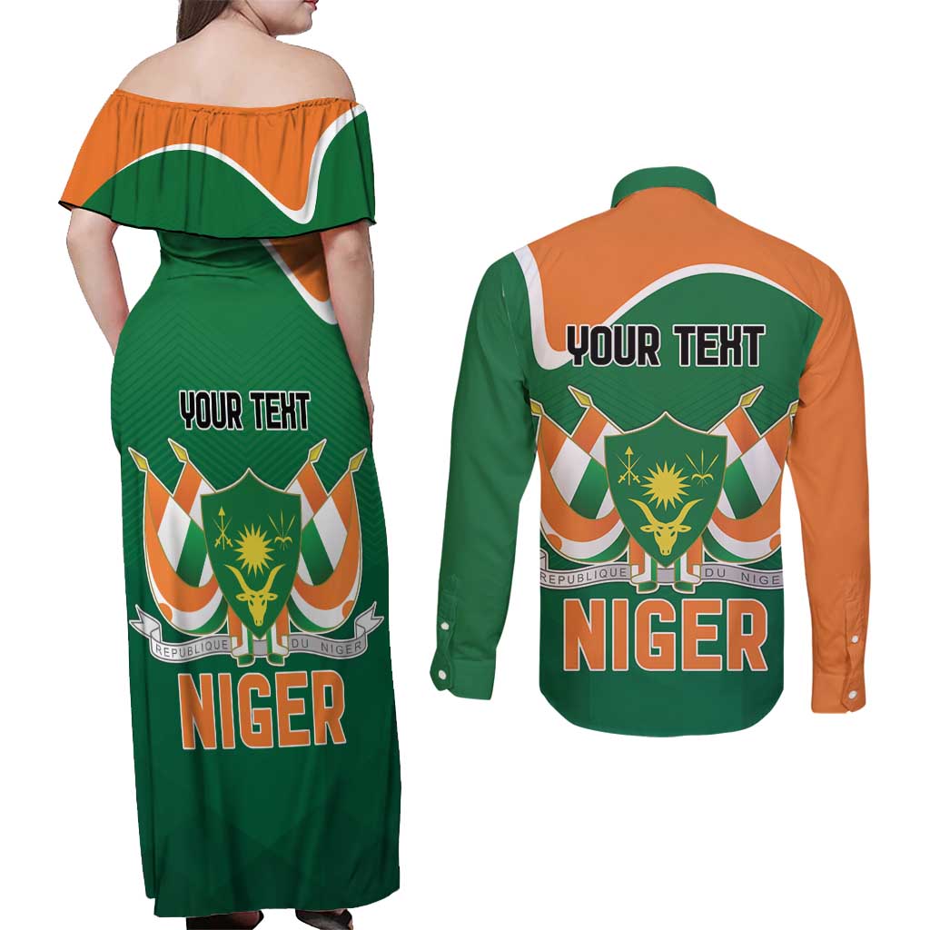 Niger Republic Day Personalized Couples Matching Off Shoulder Maxi Dress and Long Sleeve Button Shirt Fraternite Travail Progres LT9 - Wonder Print Shop