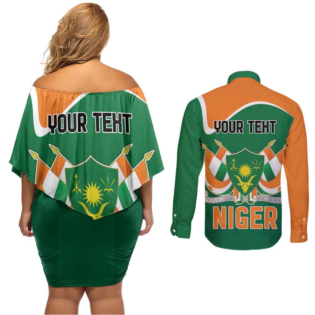 Niger Republic Day Personalized Couples Matching Off Shoulder Short Dress and Long Sleeve Button Shirt Fraternite Travail Progres LT9 - Wonder Print Shop