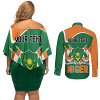 Niger Republic Day Personalized Couples Matching Off Shoulder Short Dress and Long Sleeve Button Shirt Fraternite Travail Progres LT9 - Wonder Print Shop
