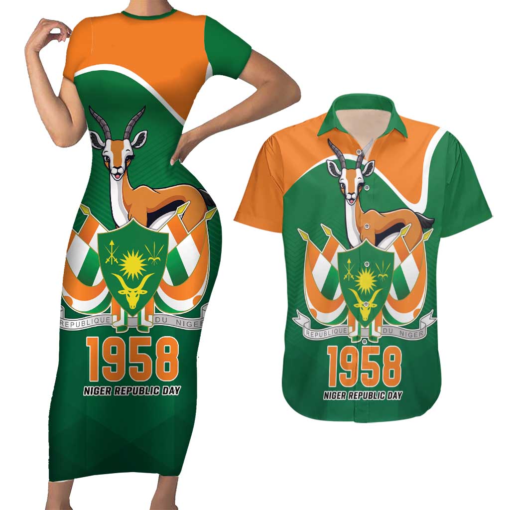 Niger Republic Day Personalized Couples Matching Short Sleeve Bodycon Dress and Hawaiian Shirt Fraternite Travail Progres LT9 - Wonder Print Shop