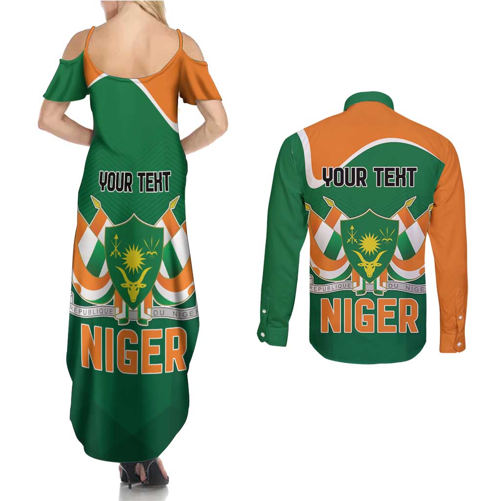 Niger Republic Day Personalized Couples Matching Summer Maxi Dress and Long Sleeve Button Shirt Fraternite Travail Progres LT9 - Wonder Print Shop