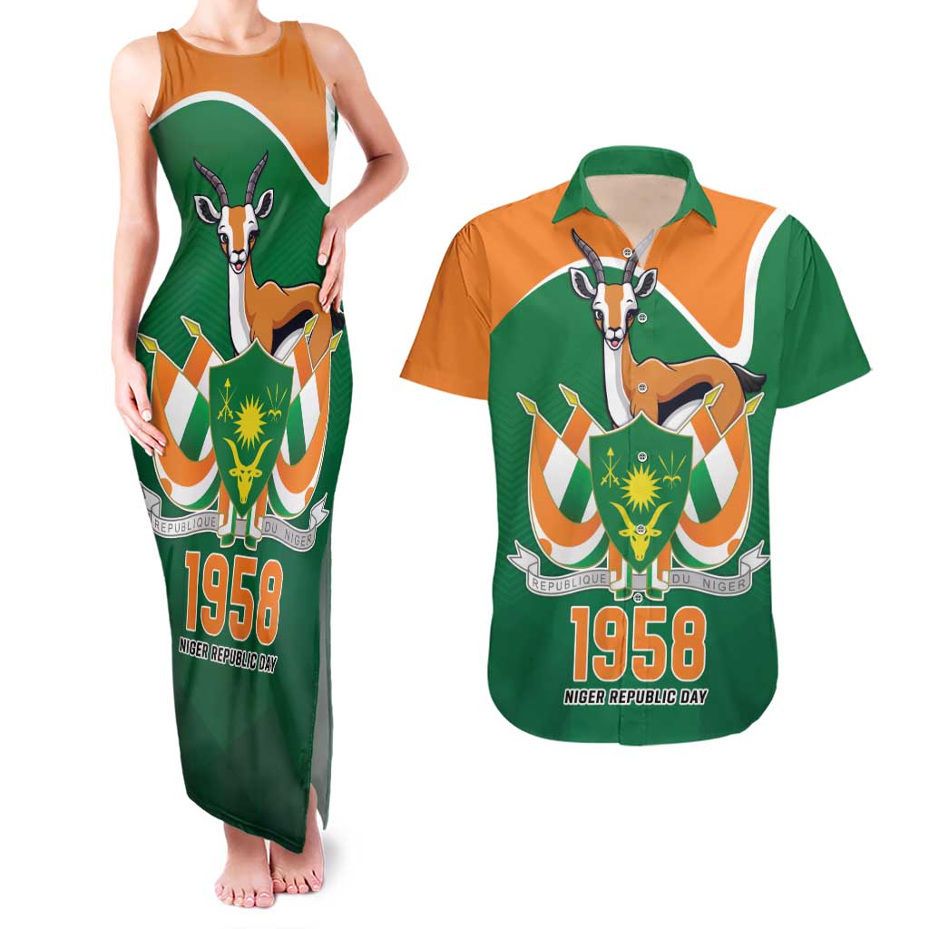 Niger Republic Day Personalized Couples Matching Tank Maxi Dress and Hawaiian Shirt Fraternite Travail Progres LT9 - Wonder Print Shop
