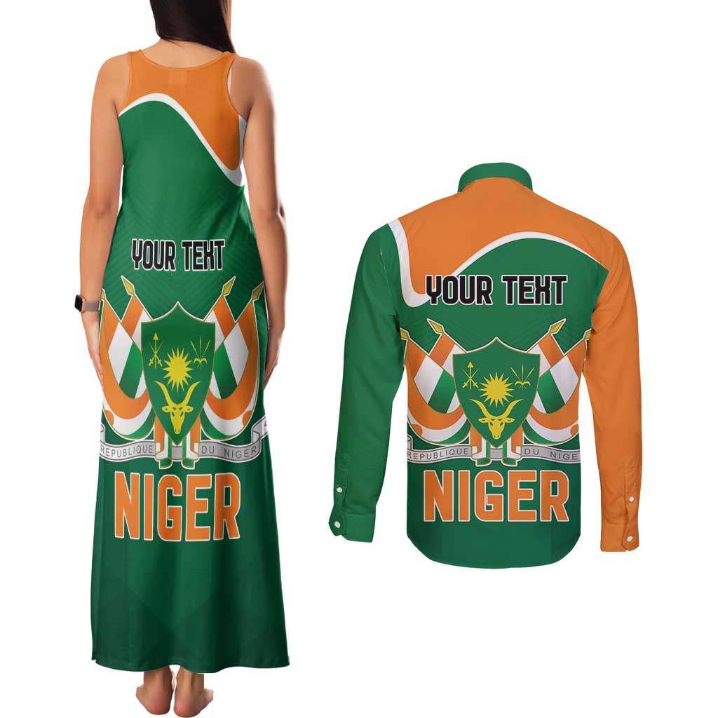 Niger Republic Day Personalized Couples Matching Tank Maxi Dress and Long Sleeve Button Shirt Fraternite Travail Progres LT9 - Wonder Print Shop