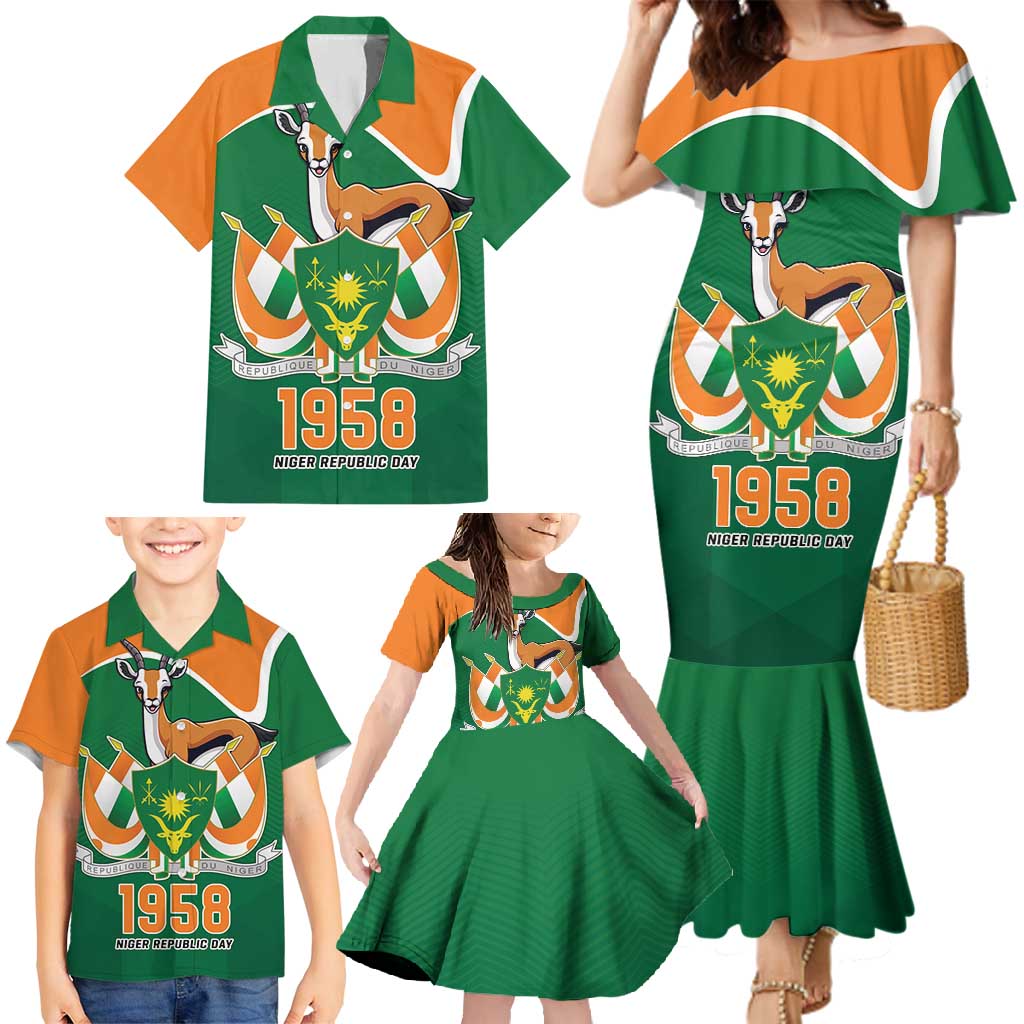 Niger Republic Day Personalized Family Matching Mermaid Dress and Hawaiian Shirt Fraternite Travail Progres LT9 - Wonder Print Shop