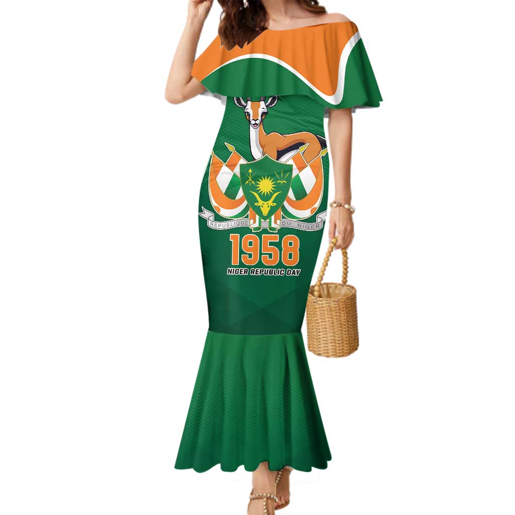 Niger Republic Day Personalized Family Matching Mermaid Dress and Hawaiian Shirt Fraternite Travail Progres LT9 - Wonder Print Shop
