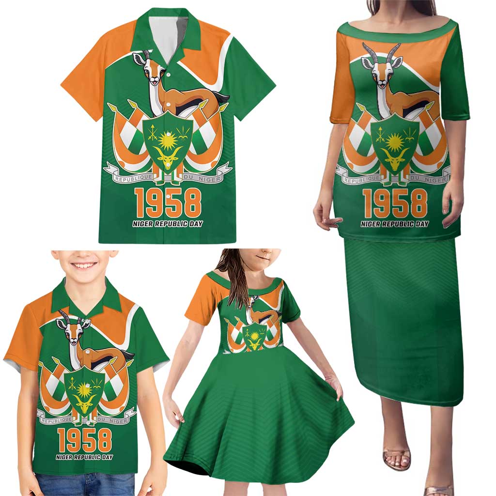 Niger Republic Day Personalized Family Matching Puletasi and Hawaiian Shirt Fraternite Travail Progres - Wonder Print Shop