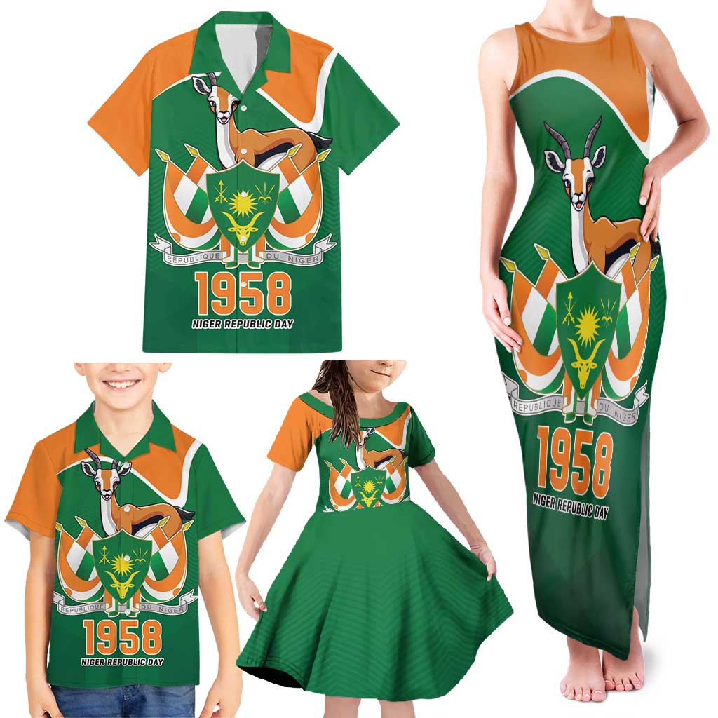 Niger Republic Day Personalized Family Matching Tank Maxi Dress and Hawaiian Shirt Fraternite Travail Progres - Wonder Print Shop