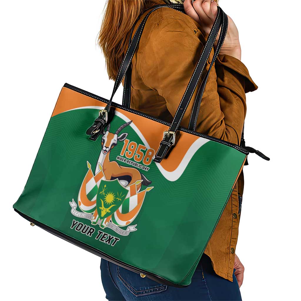 Niger Republic Day Personalized Leather Tote Bag Fraternite Travail Progres - Wonder Print Shop