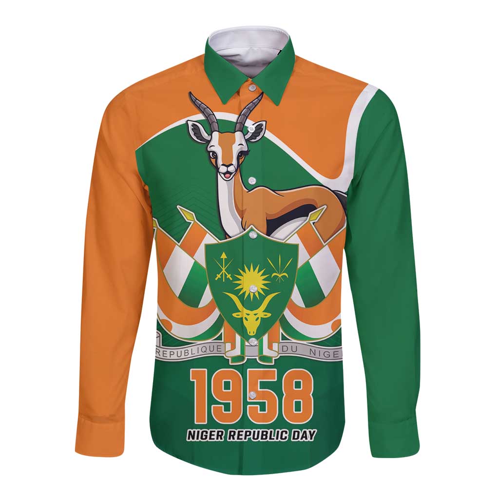 Niger Republic Day Personalized Long Sleeve Button Shirt Fraternite Travail Progres - Wonder Print Shop
