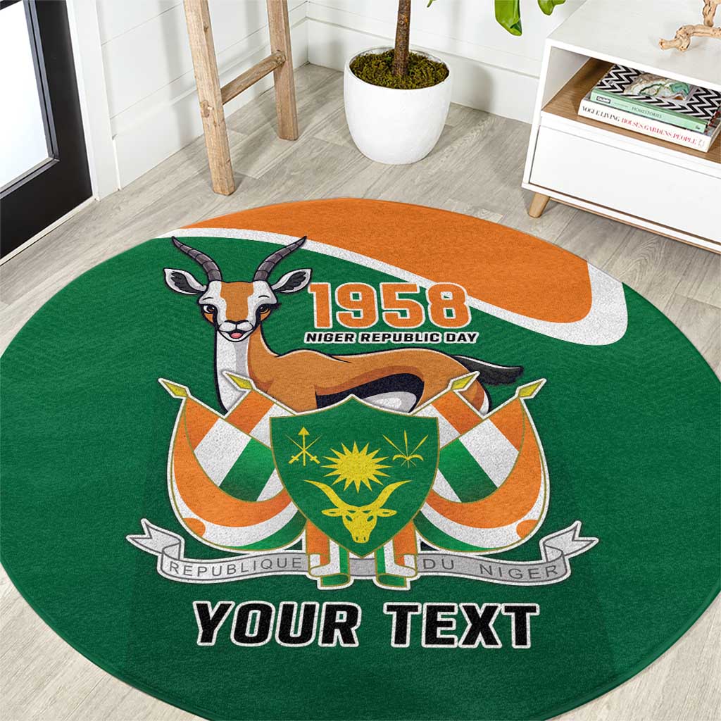 Niger Republic Day Personalized Round Carpet Fraternite Travail Progres