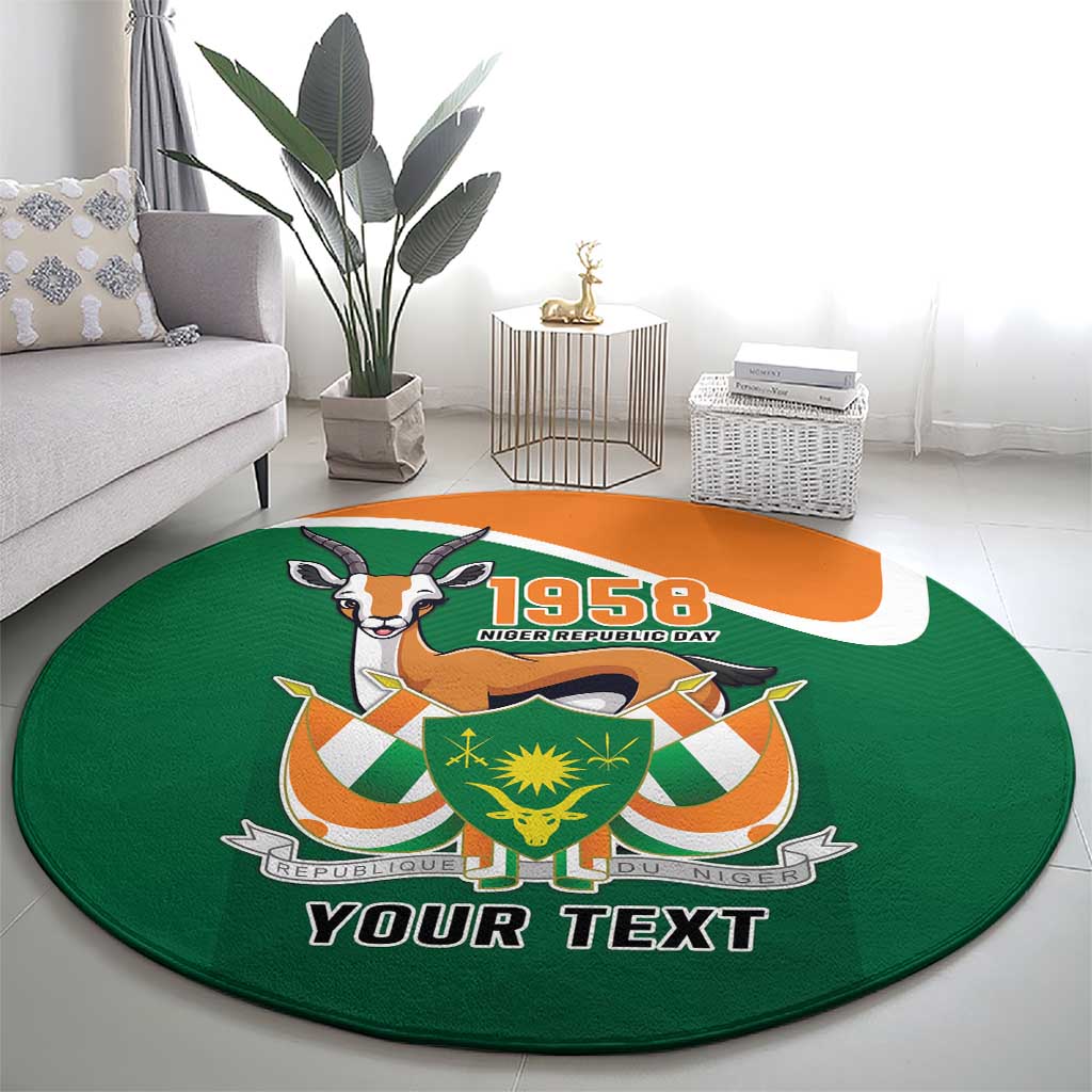 Niger Republic Day Personalized Round Carpet Fraternite Travail Progres