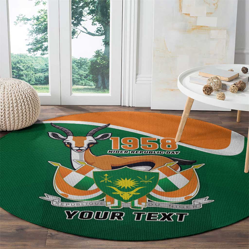 Niger Republic Day Personalized Round Carpet Fraternite Travail Progres