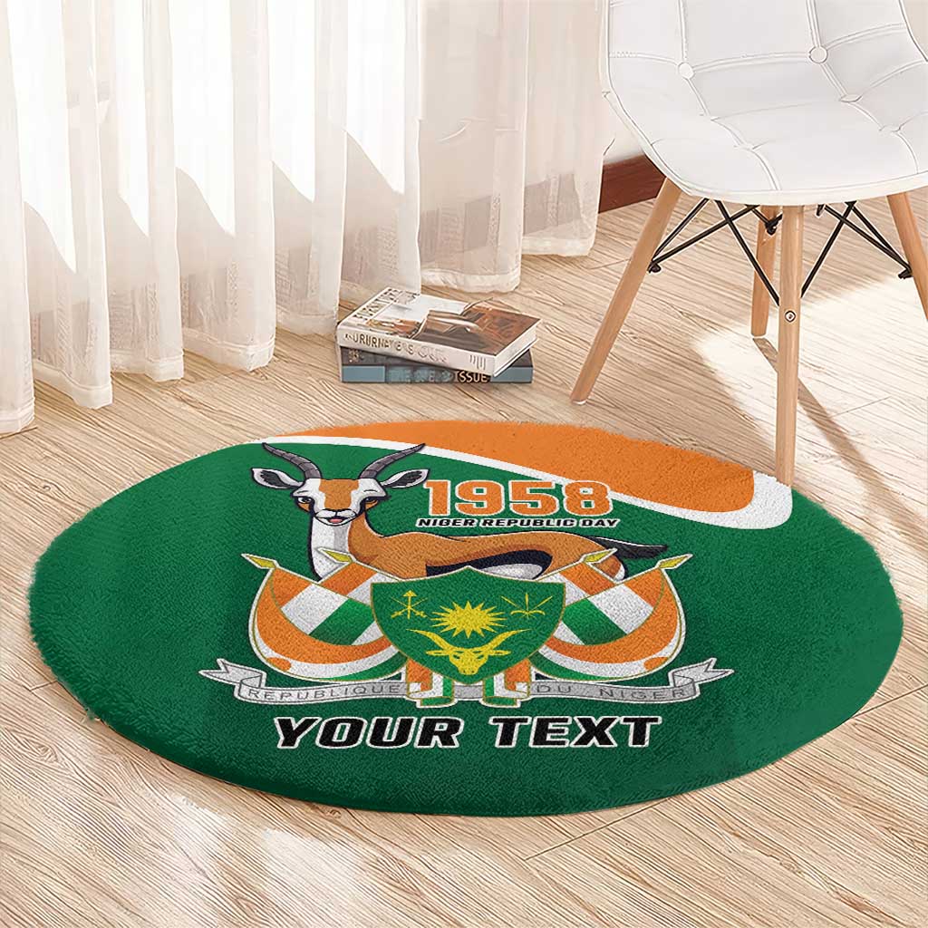 Niger Republic Day Personalized Round Carpet Fraternite Travail Progres