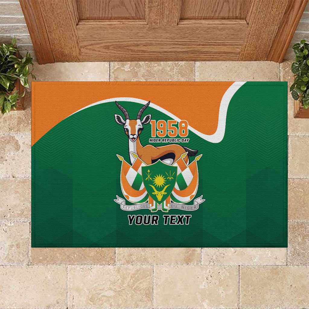 Niger Republic Day Personalized Rubber Doormat Fraternite Travail Progres - Wonder Print Shop